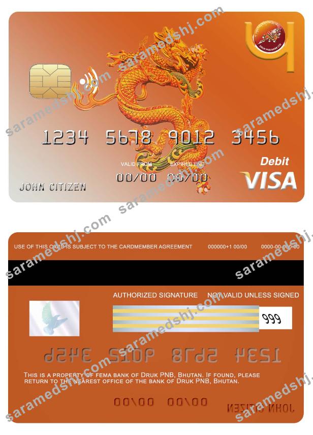 Bhutan Druk PNB bank visa card